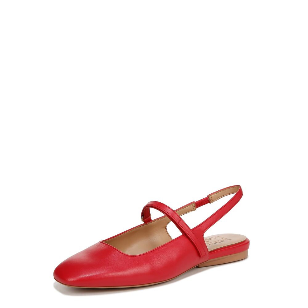 Naturalizer Red Slingback Mary Jane Flat - Smooth Leather